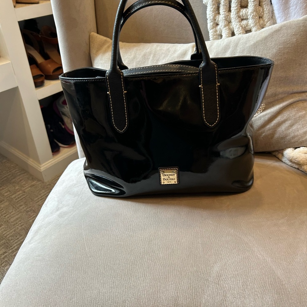 Dooney & Bourke Black Glossy Tote Bag